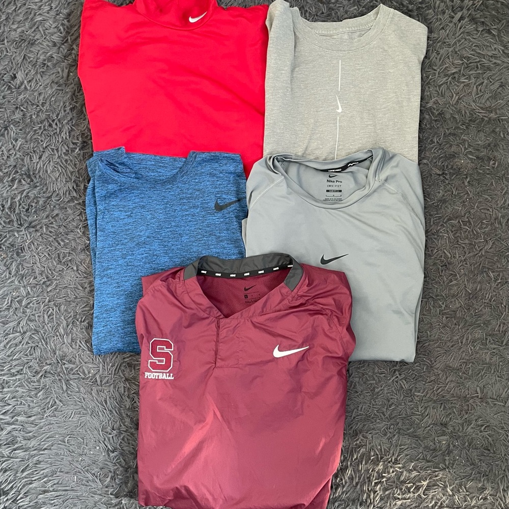 Men Size Large Nike Workout Shirt Bundle Long Sleeves & T-Shirts